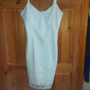 Sleeveless White Eyelet Dress